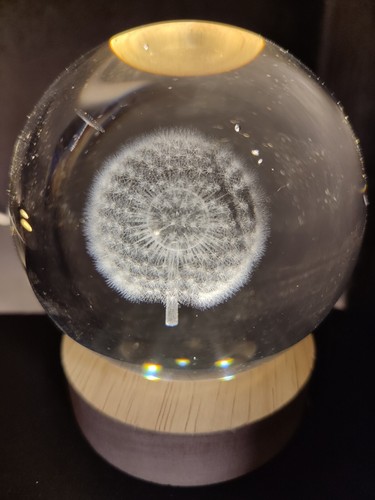 Glaskugel mit edlem holzsockel - mit,