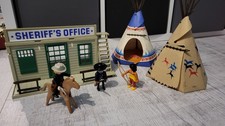 Playmobil 3423 Sheriff´s Office 80er Western inkl. 2 Indianer Tipi und Figuren