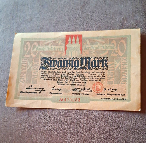 Hamburg altona notgeld mark - altona, 20