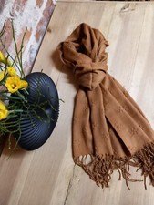 Schal Tuch Blumen braun uni