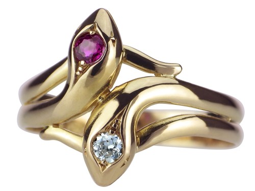 Jugendstil 585 gold schlange - jugendstil,