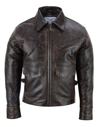 Herren halfbelt lederjacke - lederjacke, us
