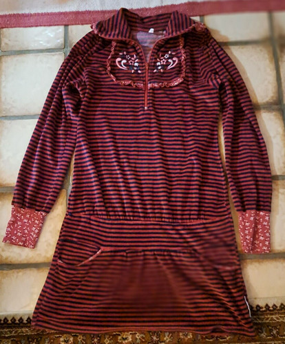 Nicki kleid kragen - kleid, gestreift