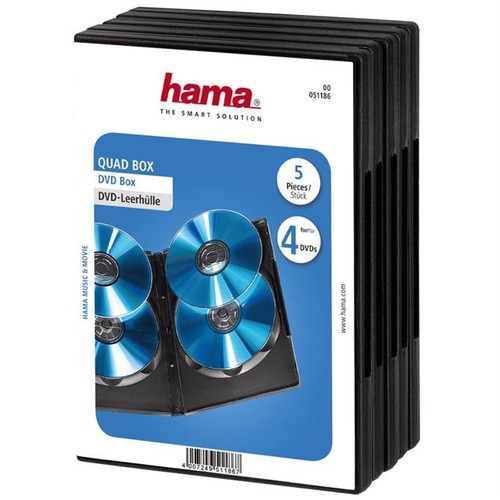 Hama dvd quad box schwarz - dvd,