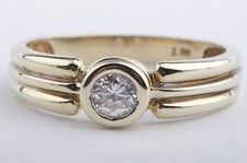 Kristall Ring 333 8K Gelb Gold Solitär Gr 57 Top! -