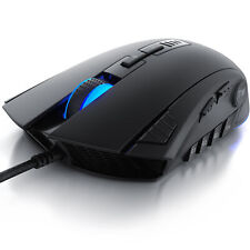 Titanwolf LAW Gaming Laser Maus max. 24000 DPI 12 Licht Modi USB Schwarz