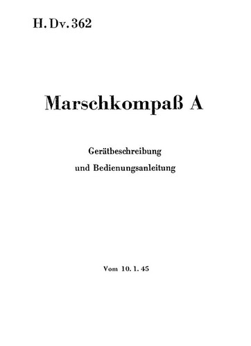 362 marschkompaß a - h.dv.362, "marschkompaß