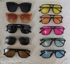 10 neue Damen Sonnenbrillen in schwarz, braun,dgrau,gelb,orange, pink,grün,blau 