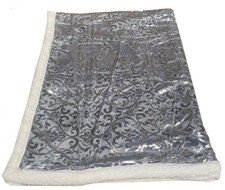 Plusch Lamm Wärmedecke Kuscheldecke mit Foliendruck Muster 150x200cm  Silber