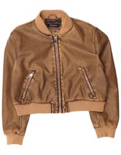 Vintage Damen Crop Kunstleder