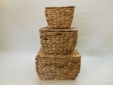 Regalkorb Schrankkorb Korb mit Deckel Wasserhyazinthe aus 3 Größen wählbar