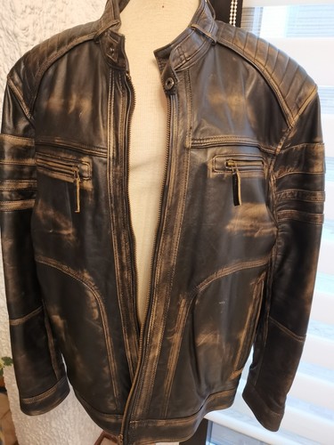 Herren nappalederjacke biker - (,