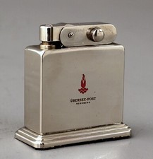 Altes Tischfeuerzeug Benzin Feuerzeug Benzinfeuerzeug mit Fremdwerbung #3601