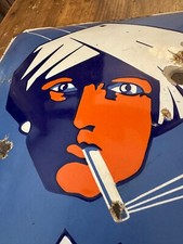 Dresden Greiling Zigaretten Tabak um 1925 Email Emailleschild Reklame