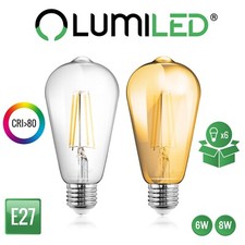 LUMILED 6x E27 ST64 LED Edison