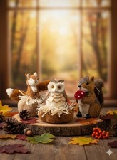 3er Set Deko-Tiere Herbst /