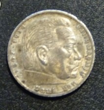 Hindenburg 5 RM mit Hakenkreuz