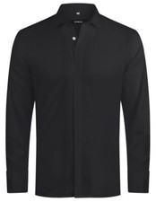 HUBER Smoking Hemd schwarz mit