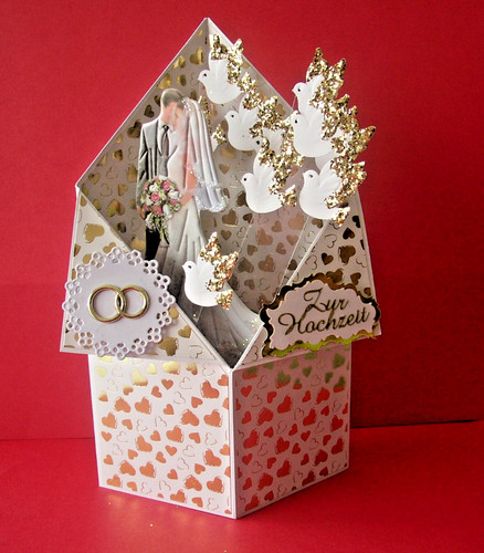 Edle hochzeitskarte pop up - pop,