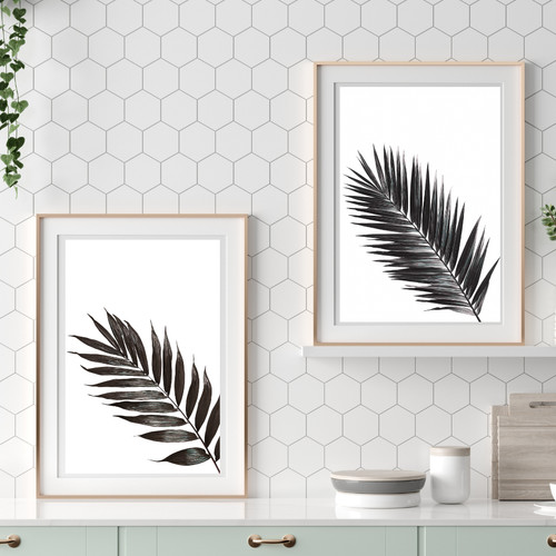Palmblatt kunstdruck set - palmblatt, a4