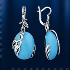 Ohrhänger mit labTürkis Oval