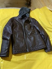 Neu Männer Lederjacke Braun