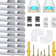 Chesbung LED Aluminium Profil 6x1m, 20 Pack U Form Kanal für LED