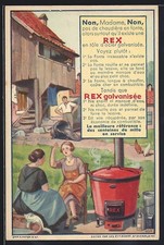 zwei Frauen an einem Rex-Waschkessel, Ansichtskarte 