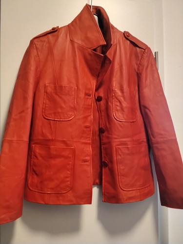 Damen lederjacke rot weich - rot, gr
