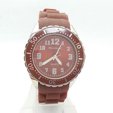 Quarzuhr Herren Uhr Edelstahl Armbanduhr Herrenuhr Silikonarmband Braun 300149