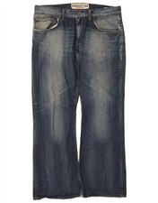 Tommy Hilfiger Herren Manhattan Bootcut Jeans W38 L32 Blau Baumwolle DU11