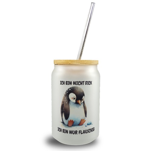 Flauschiger pinguin trinkglas - flauschiger,