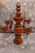 Alter Kerzenhalter Holz mit 4