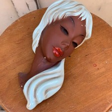 Wandmaske Keramik Cortendorf 50er Jahre Frau Wanddeko Gesicht vintage Rockabilly