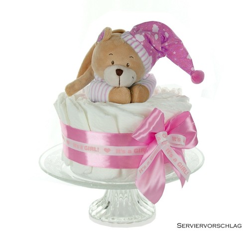 Windeltorte mädchen babyrosa - windeltorte,