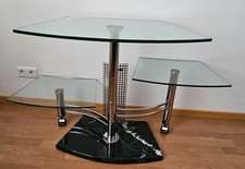 Designer Fernsehtisch * TV-/Hi-Fi-Rack * Chrom * Klarglas * Marmorstandfuß