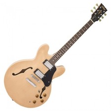 BWARE Vintage VSA500 Neu aufgelegte Semi-Akustik, Natural Maple