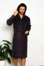 Herren Bademantel mit Kapuze