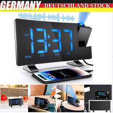Radiowecker Uhrenradio mit Projektion, 2 Weckzeiten Display dimmbar Sleep/Snooze