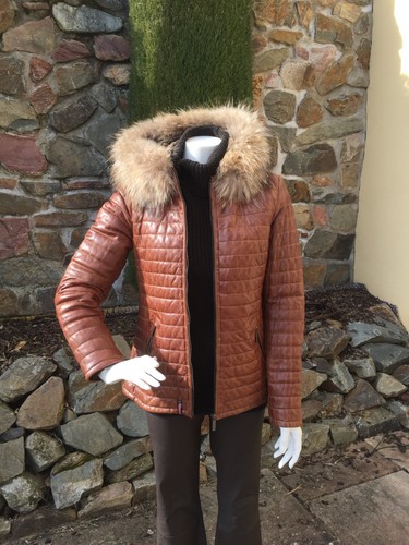 Cognac nougat lederjacke - nougat,