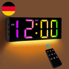 Digitale Wanduhr LED Wanduhr Große Mit 12 Inch Display, Bunte Digitaluhr Mit Nac