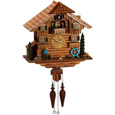 St. Leonhard Handgeschnitzte Quarz-Kuckucksuhr mit Musik und beweglichen Figuren