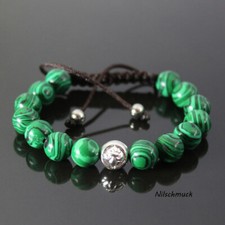 Herren grün Malachit Perlen Armband Shamballa verstellbar für Männer