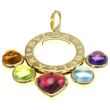 Kettenanhänger Bulgari Allegra Gelbgold mit Steinen im Cabochon-Schliff