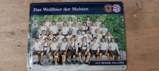 Paulaner Blechschild des FC Bayern aus der Saison 2005/2006.