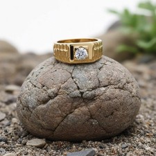 Gold solitär ring - kt,