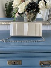 Braut Clutch Tasche Satin Creme Ivory