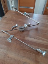 Lampe Deckenlampe Strahler 6 Flammig Edelstahl schwenkbar Strahler verstellbar