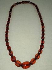 Antike Bernstein-Kette – Honigfarben, Königsberger Schliff – 1920–30er Jahre, ec