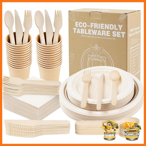 Pappteller set 200 stück - 200,